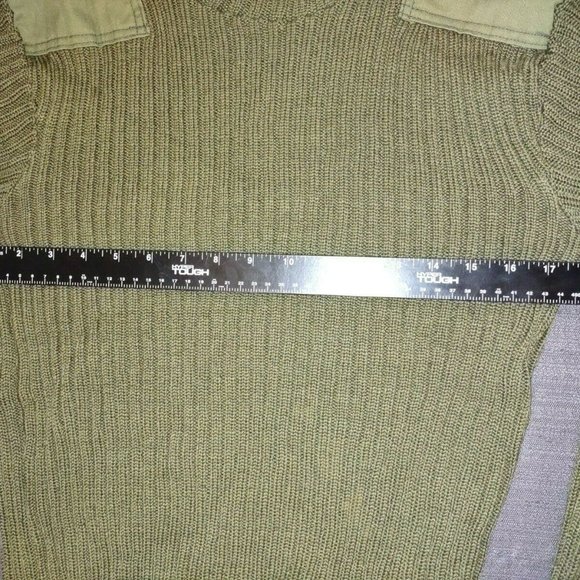 sz40 US MARINE CORPS USMC GREEN KNIT SWEATER SERVICE WOOL WOOLY PULLEY MG 259 - Picture 5 of 11